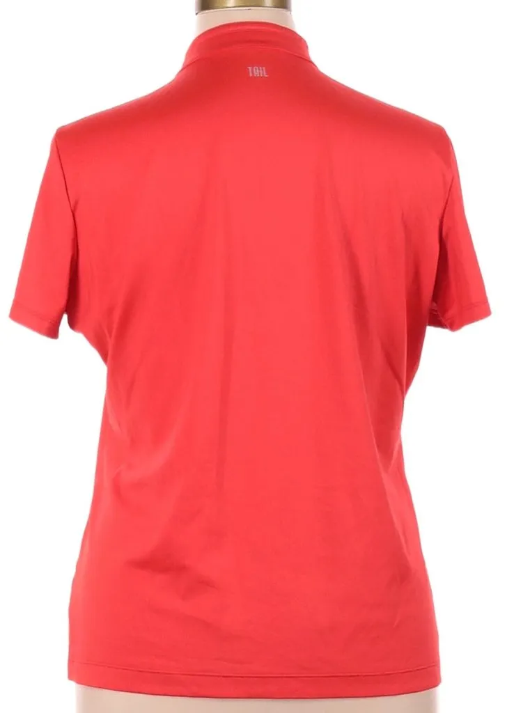 Tail Activewear Red Snap Short Sleeve Golf Top Size XLMS$96