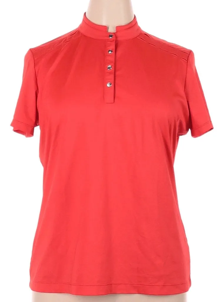 Tail Activewear Red Snap Short Sleeve Golf Top Size XLMS$96