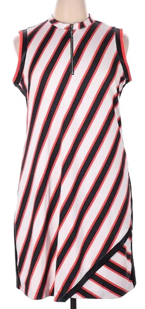 Tail Activewear Red, White & Black Diagonal Striped Sleeveless Golf Dress Size XL MSP$90