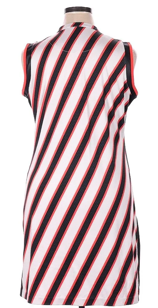 Tail Activewear Red, White & Black Diagonal Striped Sleeveless Golf Dress Size XL MSP$90