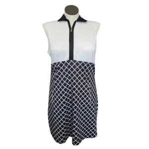 Tail Activewear Sleeveless Black & White Print Golf Dress Size L