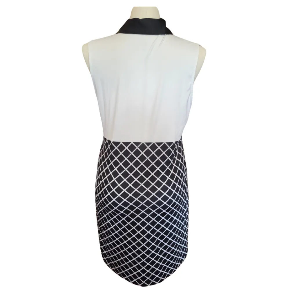 Tail Activewear Sleeveless Black & White Print Golf Dress Size L