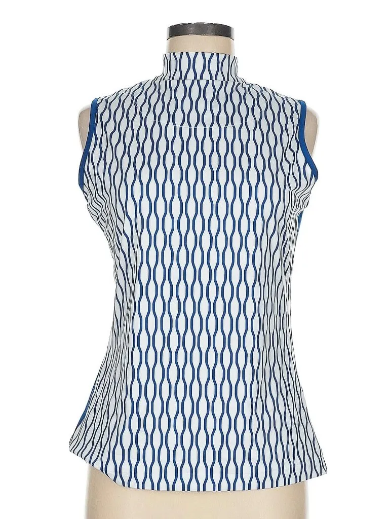 Tail Activewear Women's White & Royal Print Sleeveless Golf Top Size M MSP$100