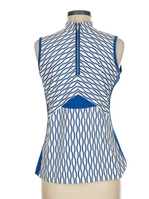 Tail Activewear Women's White & Royal Print Sleeveless Golf Top Size M MSP$100