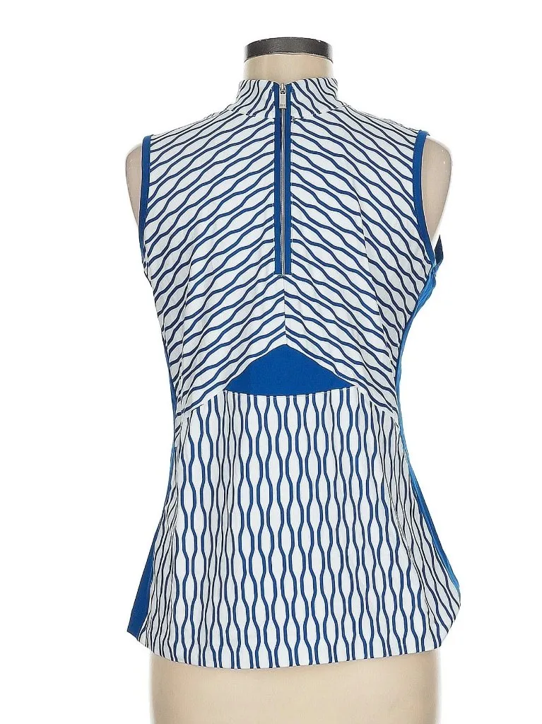Tail Activewear Women's White & Royal Print Sleeveless Golf Top Size M MSP$100