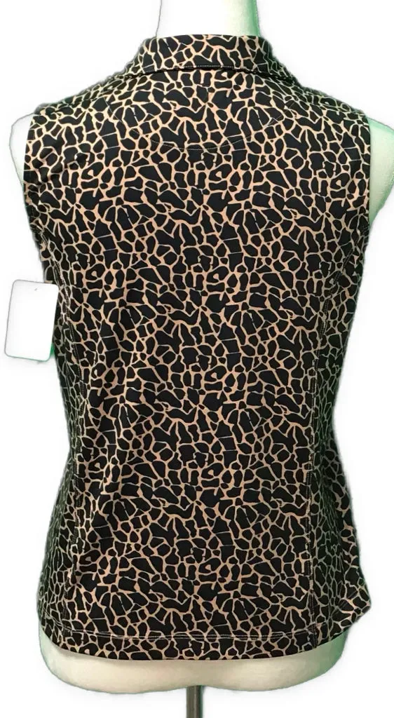 Tail Animal Print 1/4 Zip Sleeveless Golf Top Size S MSP$93