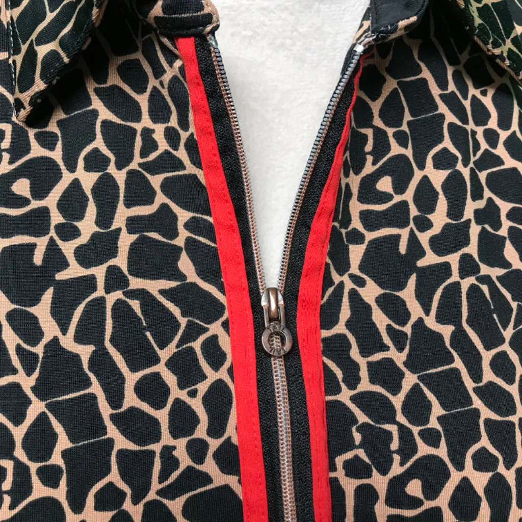Tail Animal Print 1/4 Zip Sleeveless Golf Top Size S MSP$93