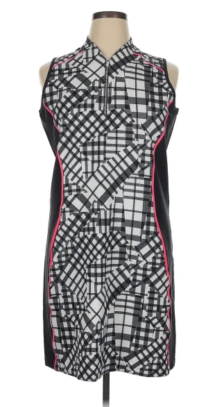 Tail Black & White Patchwork Print Sleeveless Golf Dress Size XL MSP$100