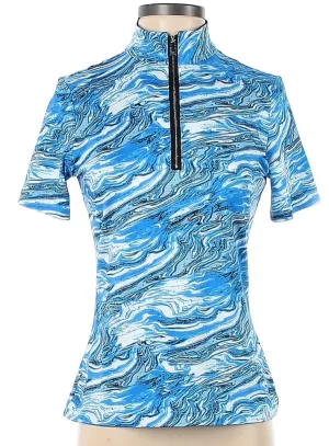 Tail Blue Watercolor Patterned Short Sleeve Women's Golf Top Size XS MSP$90