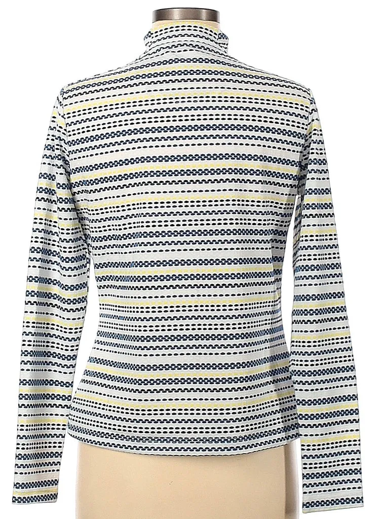 Tail Blue, White, Black  & Yellow Striped Jacquard Pullover Size M MSP$97