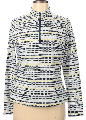 Tail Blue, White, Black  & Yellow Striped Jacquard Pullover Size M MSP$97