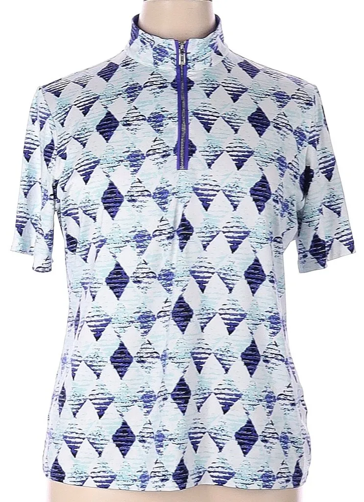 Tail Diamond Zip Short Sleeve Golf Top Size XL. MSP$93