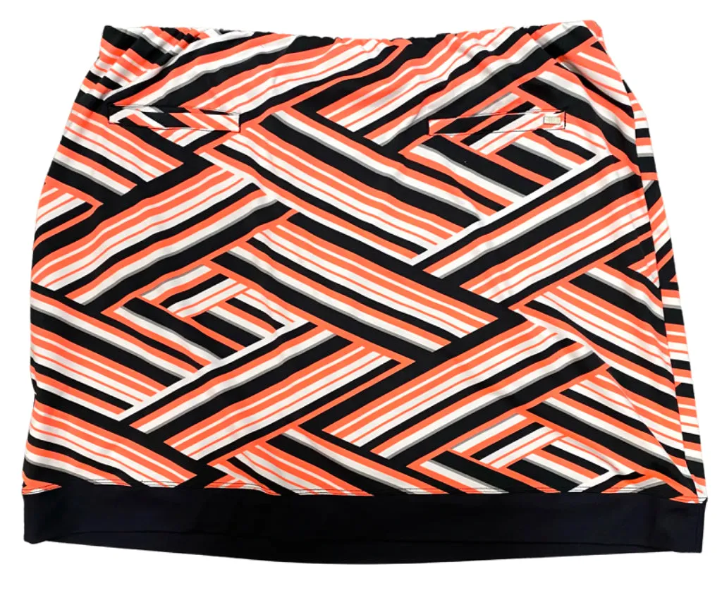 Tail Pull-on Zigzag Stripe Skort Black White Bright Coral Size XL MSP$93