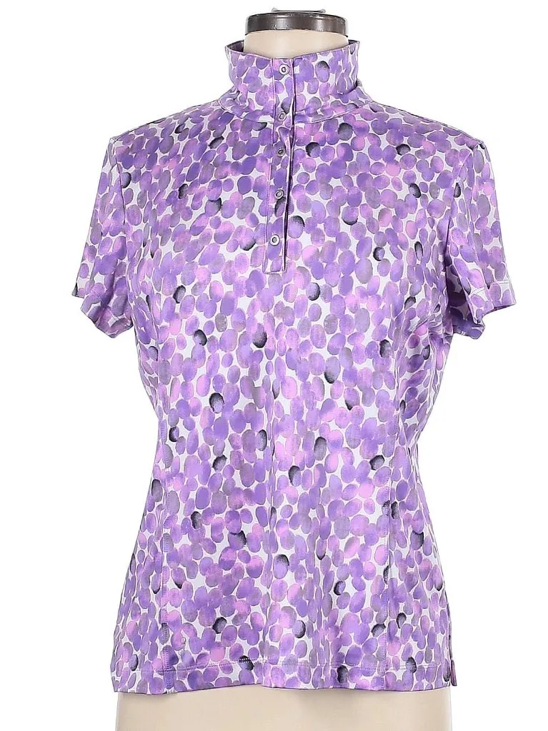 Tail Purple & White Print Short Sleeve Golf Top