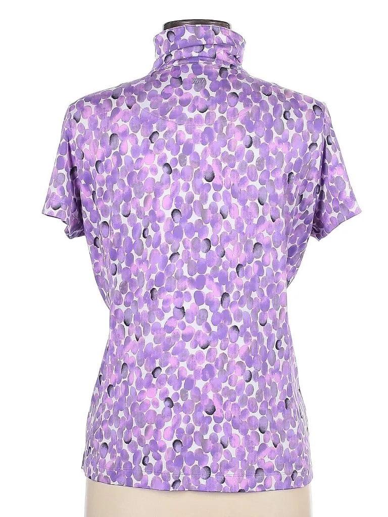Tail Purple & White Print Short Sleeve Golf Top