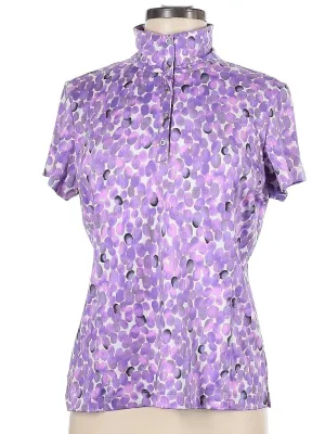Tail Purple & White Print Short Sleeve Golf Top