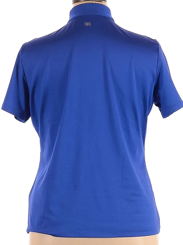 Tail Royal Blue Short Sleeve Top w/ Black & White Racing Stripes Size XL