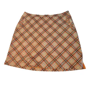 Tail Tech Brown, Yellow, and Orange Plaid Women's Golf Skort Size 12