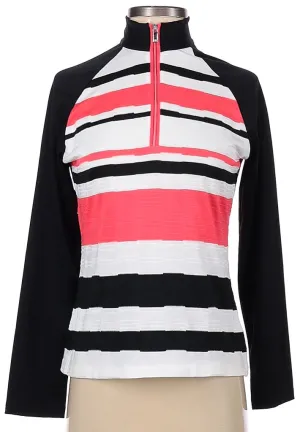 Tail White, Black & Red Striped Jacquard Pullover Size XS MSP$96