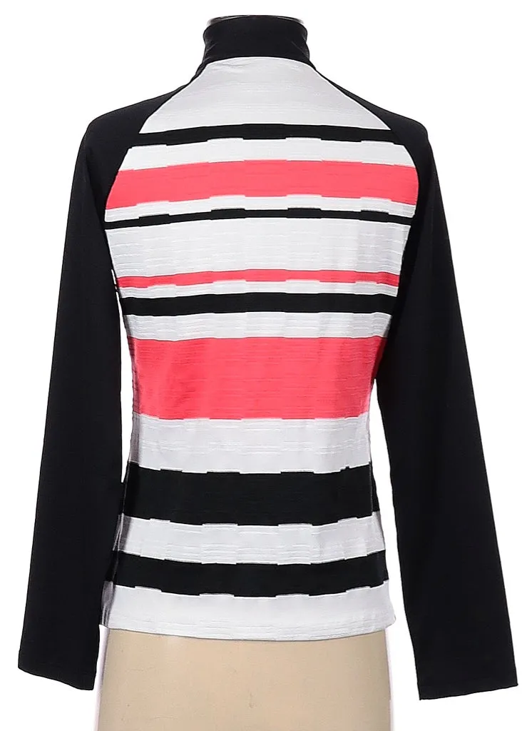 Tail White, Black & Red Striped Jacquard Pullover Size XS MSP$96