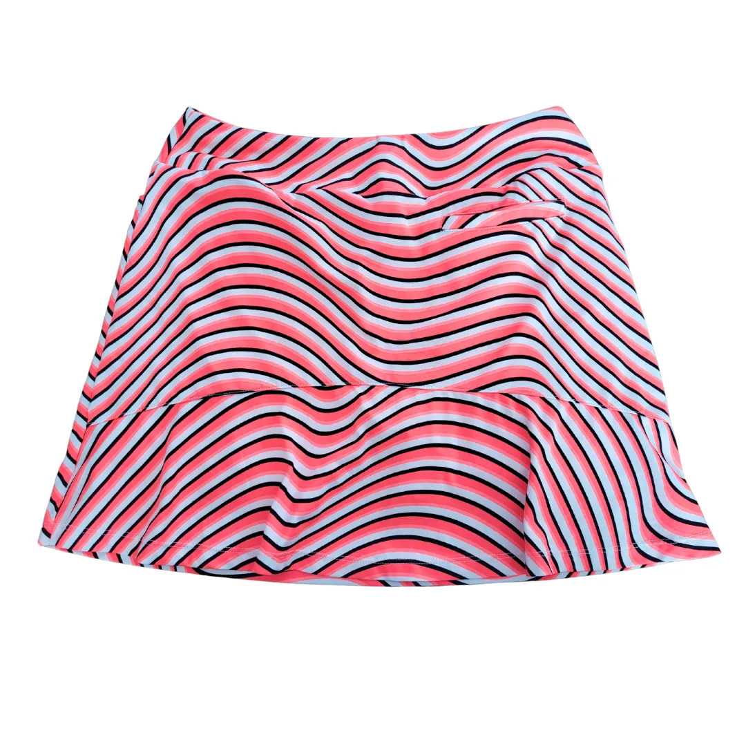 Tail White Label Coral, Black & White Wavy Stripes Golf Skort Size S MSP$80