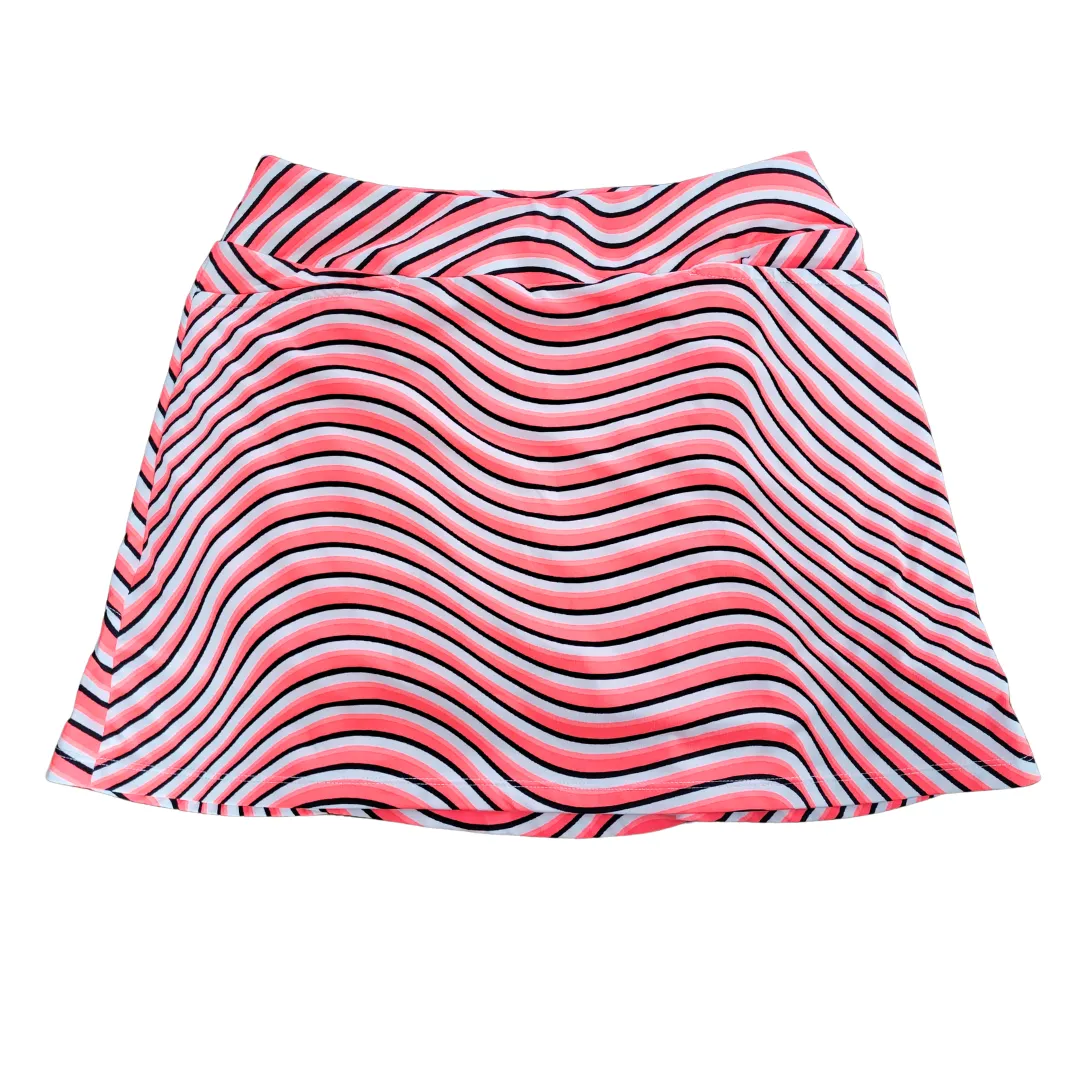 Tail White Label Coral, Black & White Wavy Stripes Golf Skort Size S MSP$80