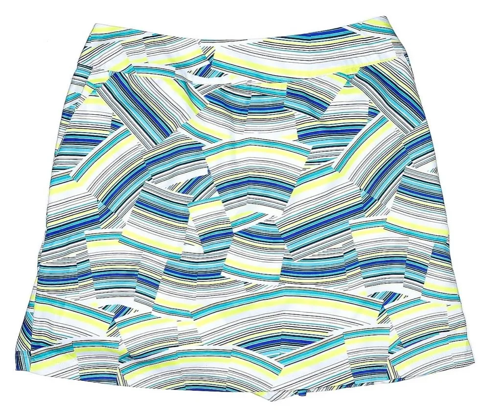 Tail White Label Multicolored Criis Cross Striped Skort w/ Flounce Size 10