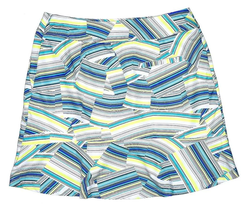 Tail White Label Multicolored Criis Cross Striped Skort w/ Flounce Size 10