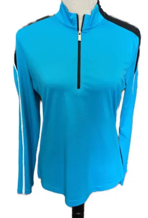 Tail White Label Turquoise Zip Mock Pullover Size M