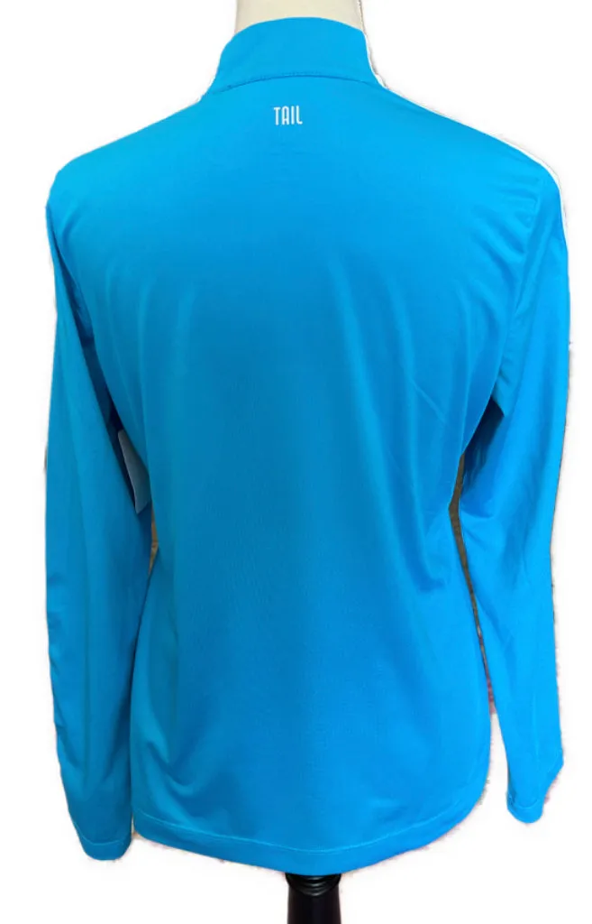 Tail White Label Turquoise Zip Mock Pullover Size M