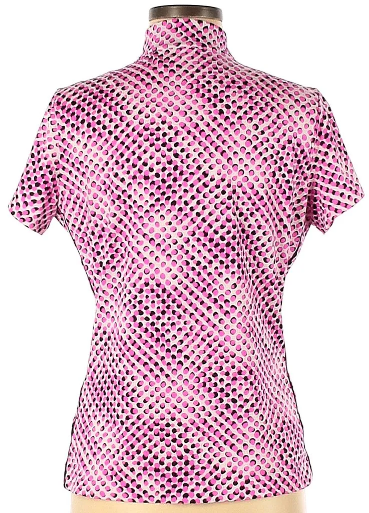 Tail White, Pink & Black Dot Polo Size M. MSP$89