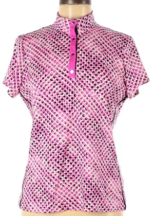 Tail White, Pink & Black Dot Polo Size M. MSP$89