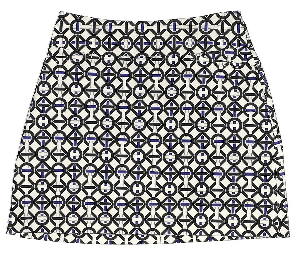 Tail White skort with Black & Blue Geo Design Size 4. MSP$89