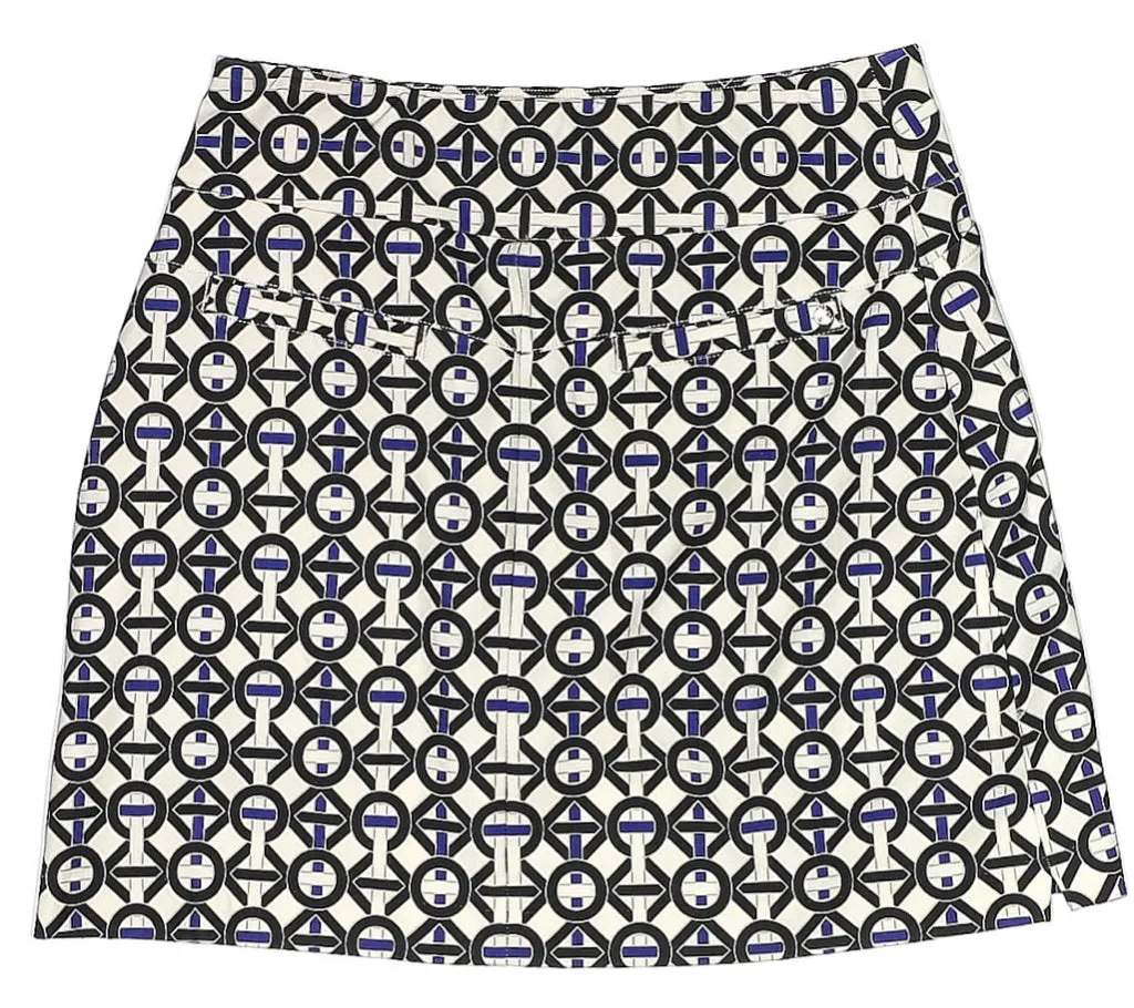 Tail White skort with Black & Blue Geo Design Size 4. MSP$89
