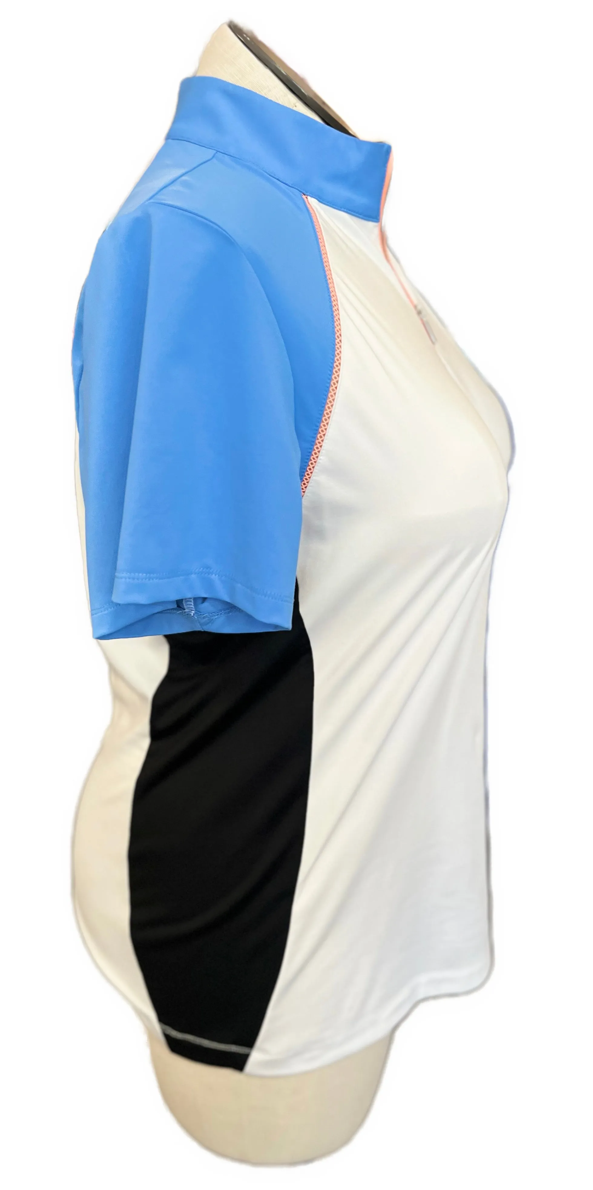 Tail Women's Color Black Short Sleeve Zip Mock Golf Top Size XL MSP$95