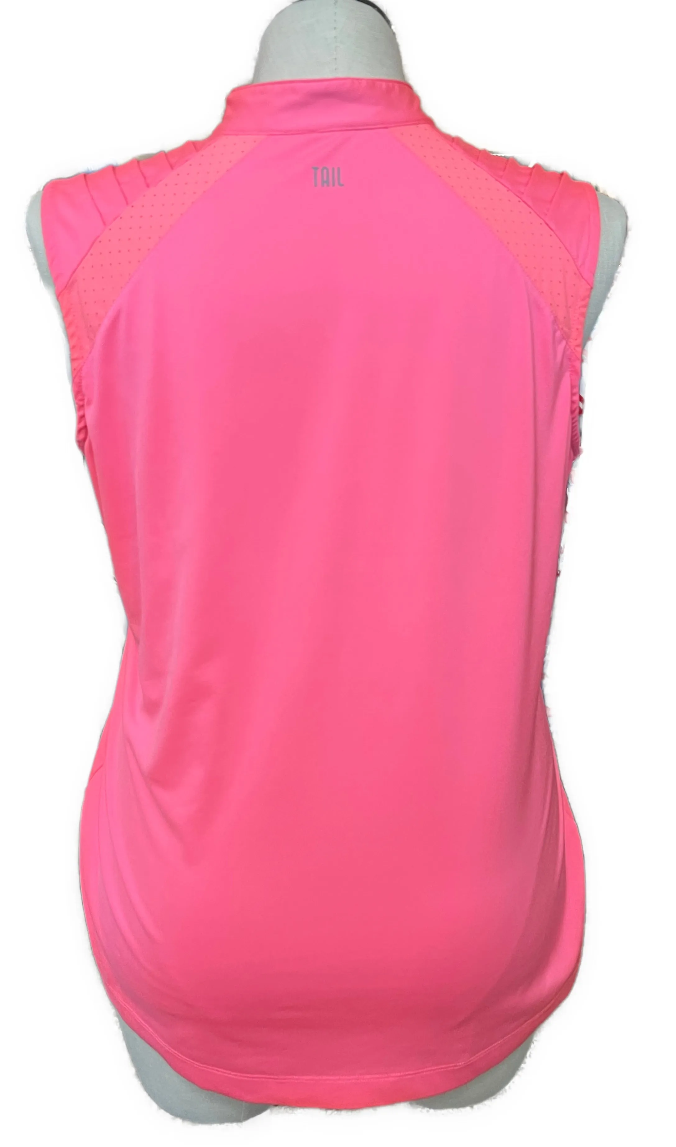 Tail Women's Pink Zip Mock Sleeveless Golf Top Size XL MSP$95