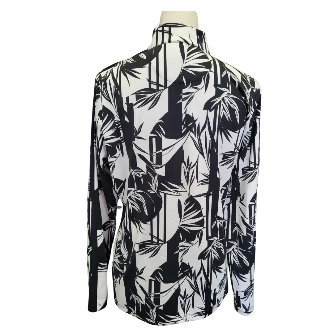 Tail Women's White Label Black & White Palm Print Golf Pullover Size L