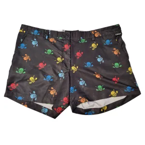 Tattoo Golf Black Women's Golf Shorts w/ Multicolored Logo Print Size 12
