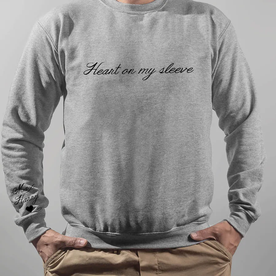 Tattoo Heart On My Sleeve Personalised Sweater