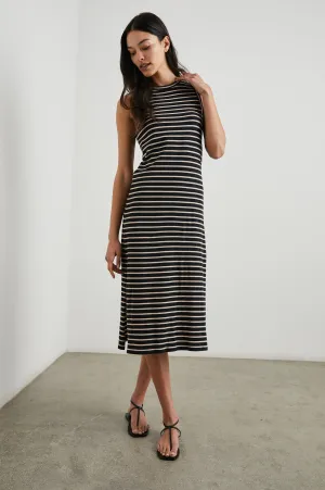 THE TANK DRESS - BLACK IVORY STRIPE Rails