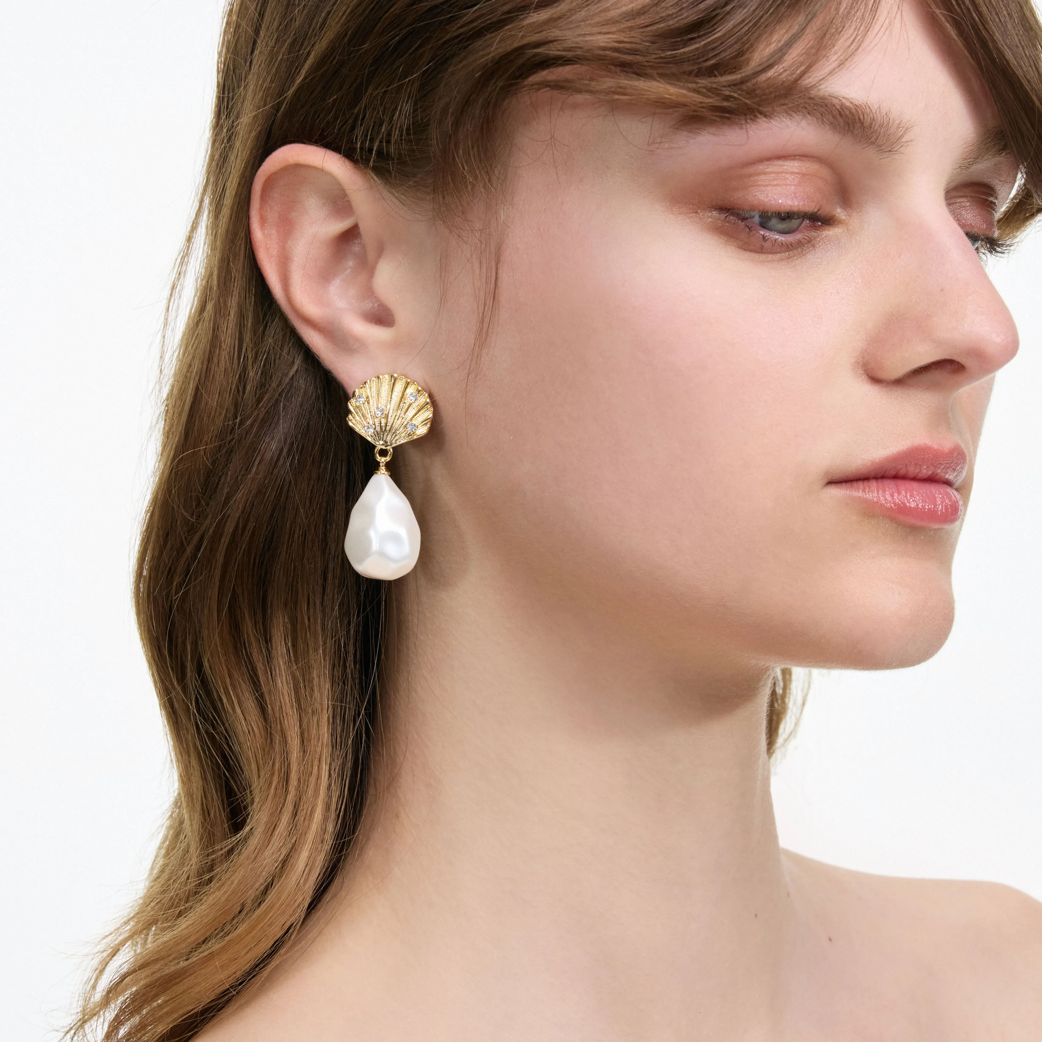 Tiered Shell Earrings Self Portrait