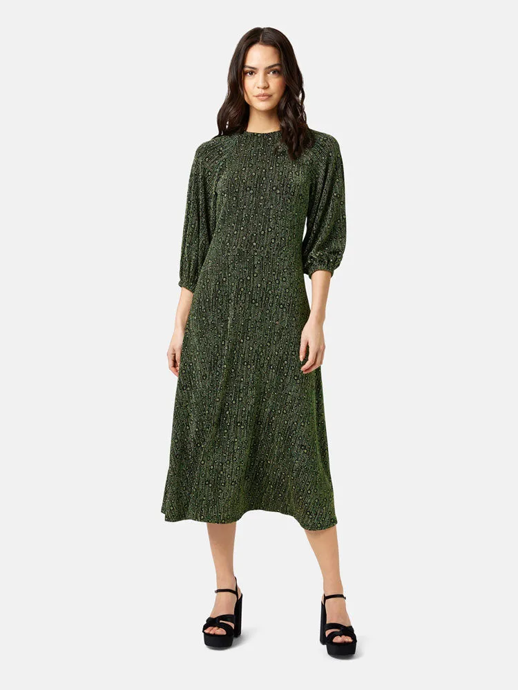 Traffic People Drape Dress Green