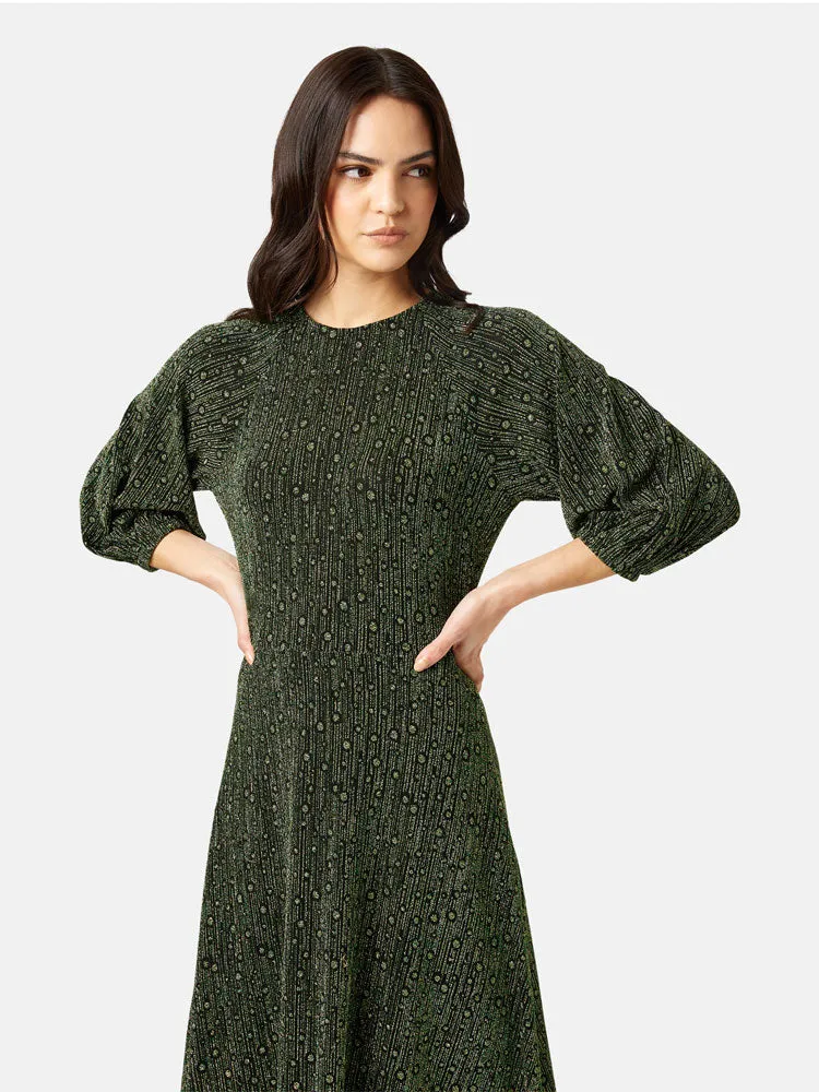 Traffic People Drape Dress Green