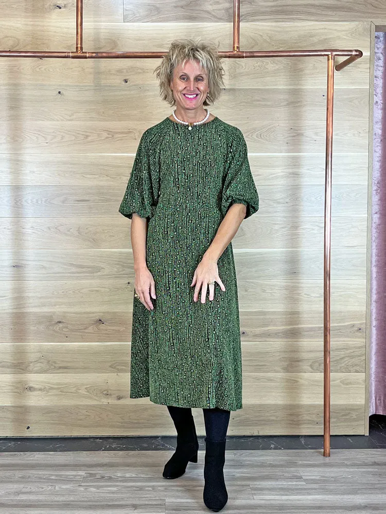 Traffic People Drape Dress Green