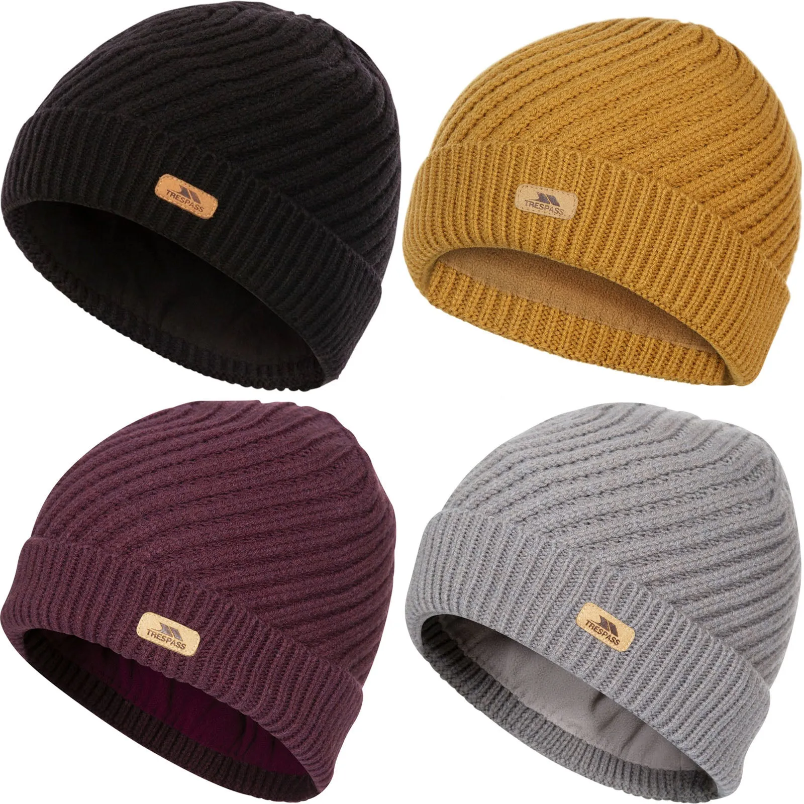 Trespass Womens Twisted Fleece Lined Beanie Hat