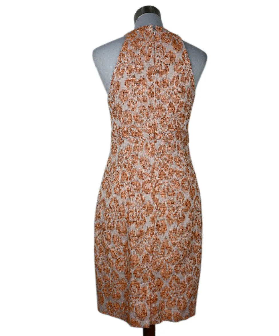 Trina Turk Orange & White Embroidered Dress sz 8