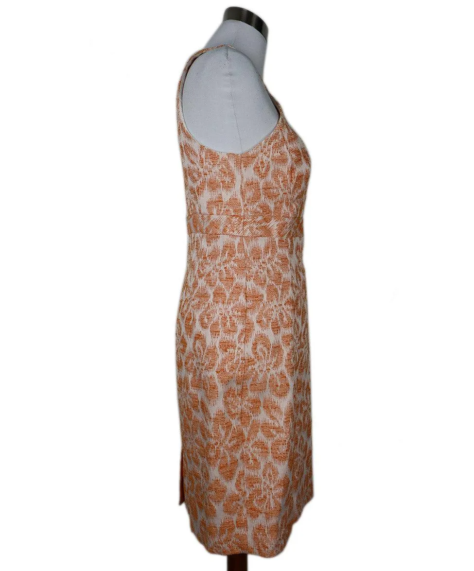 Trina Turk Orange & White Embroidered Dress sz 8