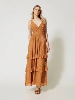 Twinset Long Georgette Dress Siena Chiaro