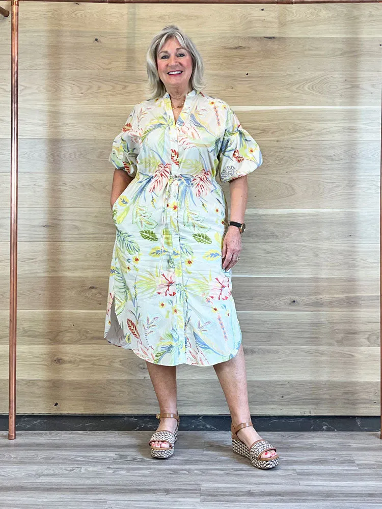 Twinset Printed Poplin Midi Shirt Dress Multi