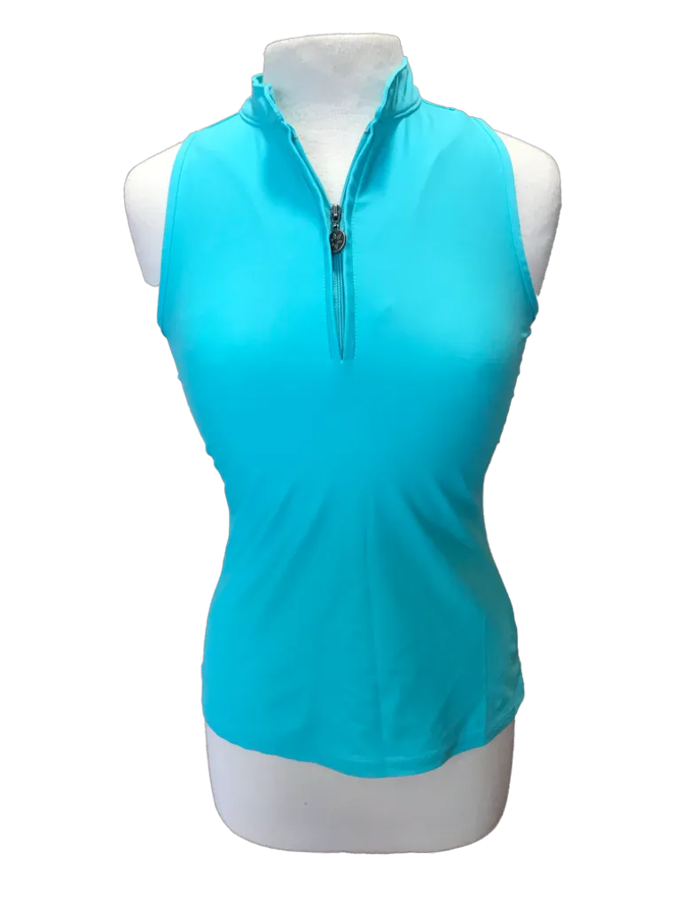Tzu Tzu Aqua Zip Racerback Golf Top Size S MSP$89